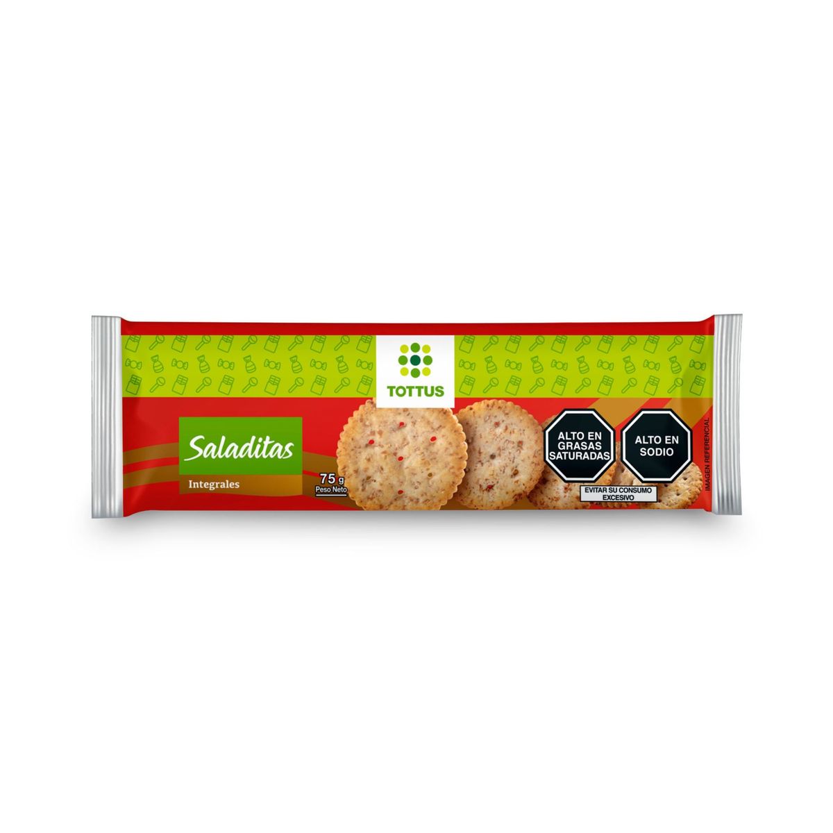 TOTTUS - Galletas Saladas Integrales Tottus 75g
