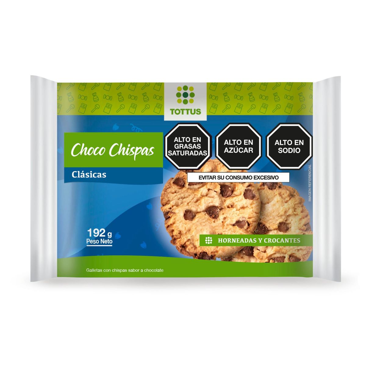 TOTTUS - Galletas Tottus Choco Chispas Bolsa 192 g