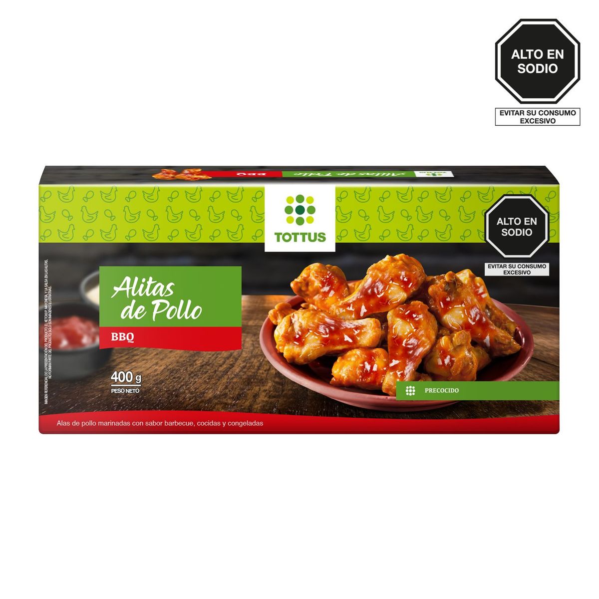 TOTTUS - Alitas de Pollo a la BBQ Tottus Caja 400 g