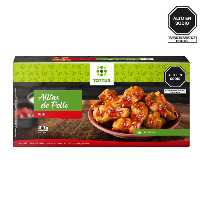 TOTTUS - Alitas de Pollo a la BBQ Tottus Caja 400 g