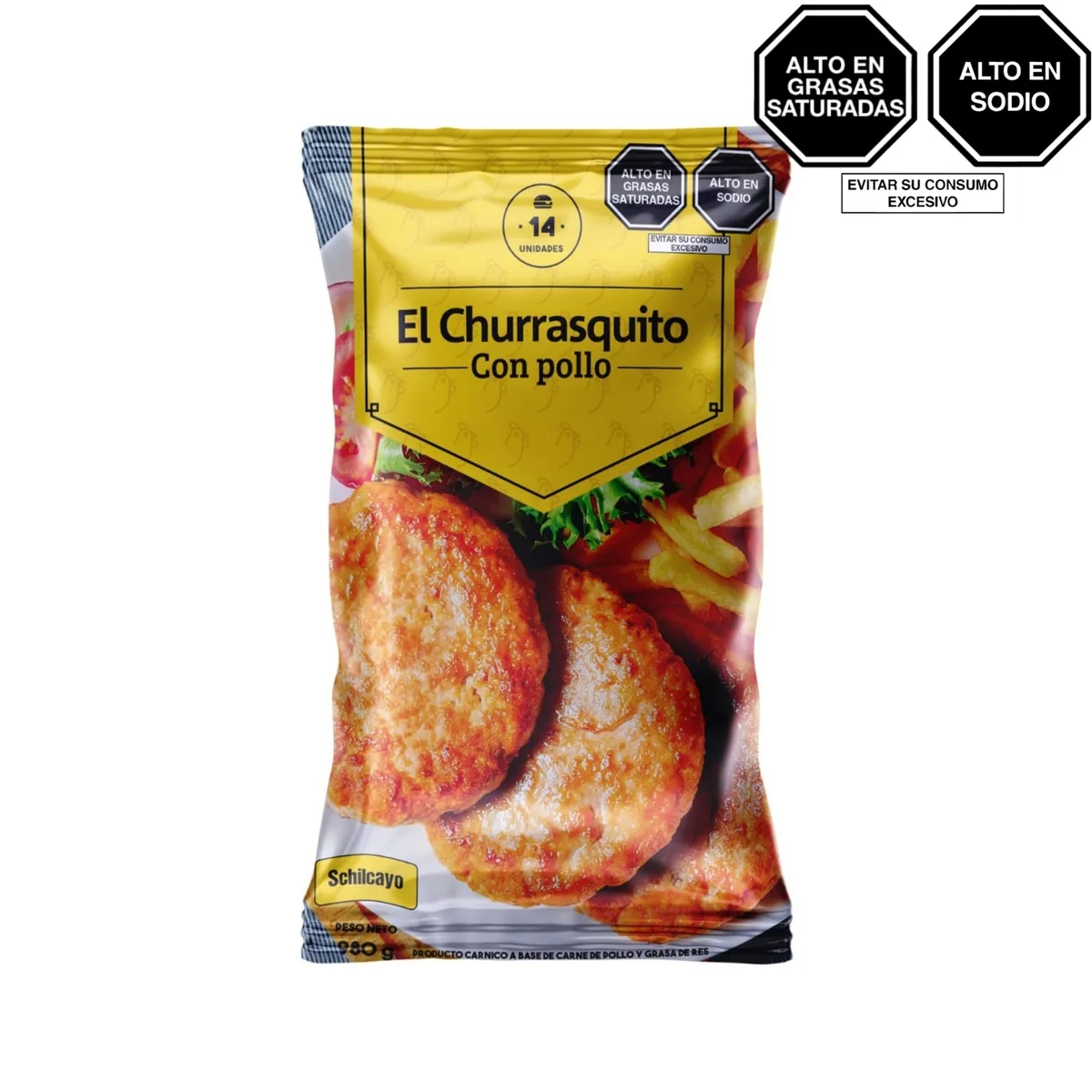 SCHILCAYO - Hamburguesa El Churrasquito con Pollo Schilcayo Empaque 14 Und