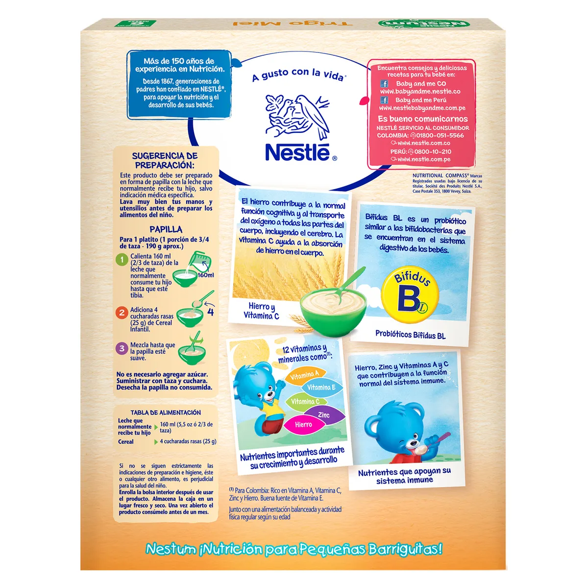 NESTUM - Cereal Infantil Nestum Trigo Miel Sin Azúcar 6m+ Caja 350 g