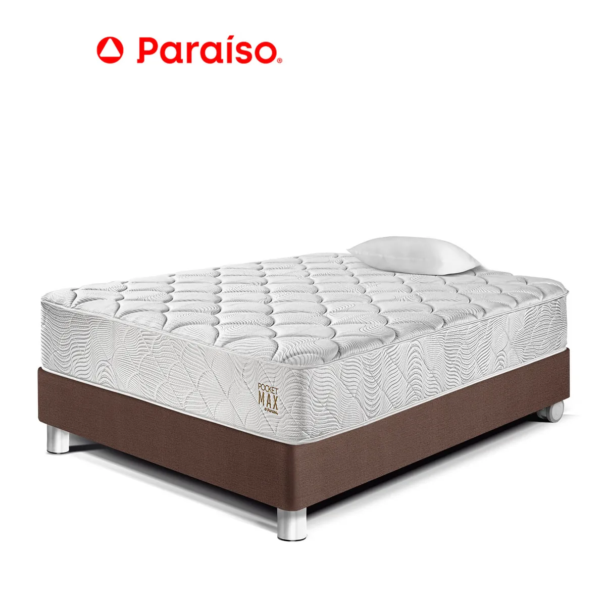 PARAISO - Cama Pocket Max 1.5Plz Choco
