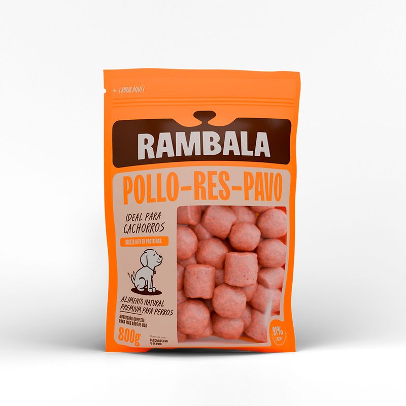 RAMBALA - Alimento Congelado para Perros Pavo Res Pollo Rambala