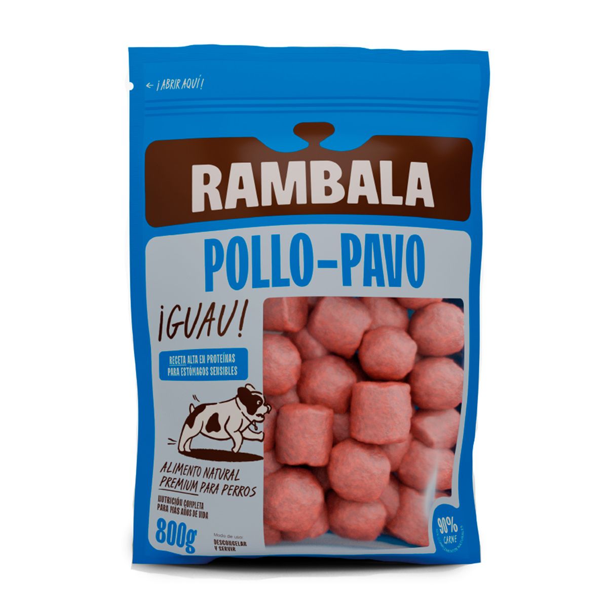 RAMBALA - Alimento Congelado para Perro Pollo Pavo Rambala Doypack 800 g