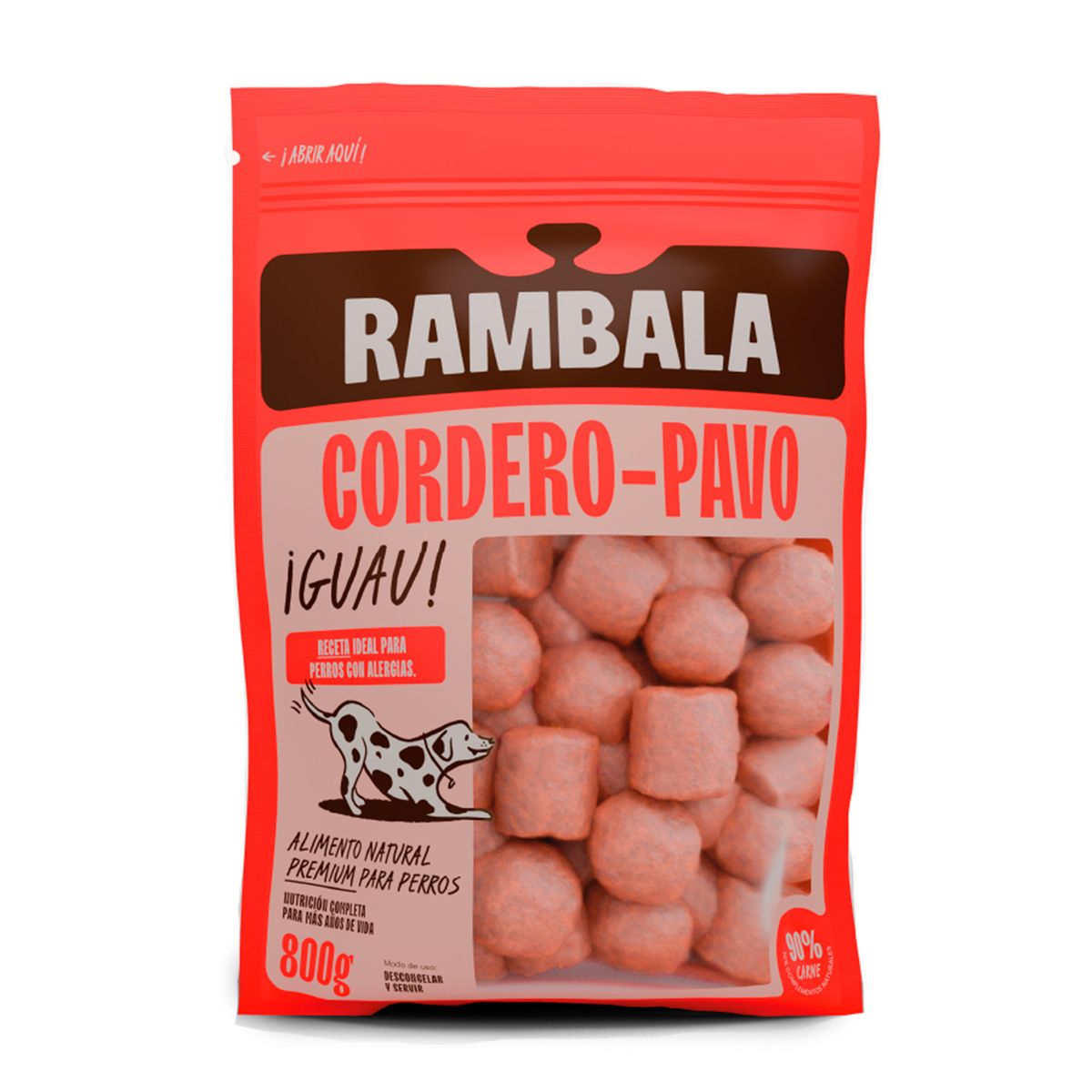 RAMBALA - Alimento Congelado para Perro Cordero Pavo Rambala Doypack 800 g