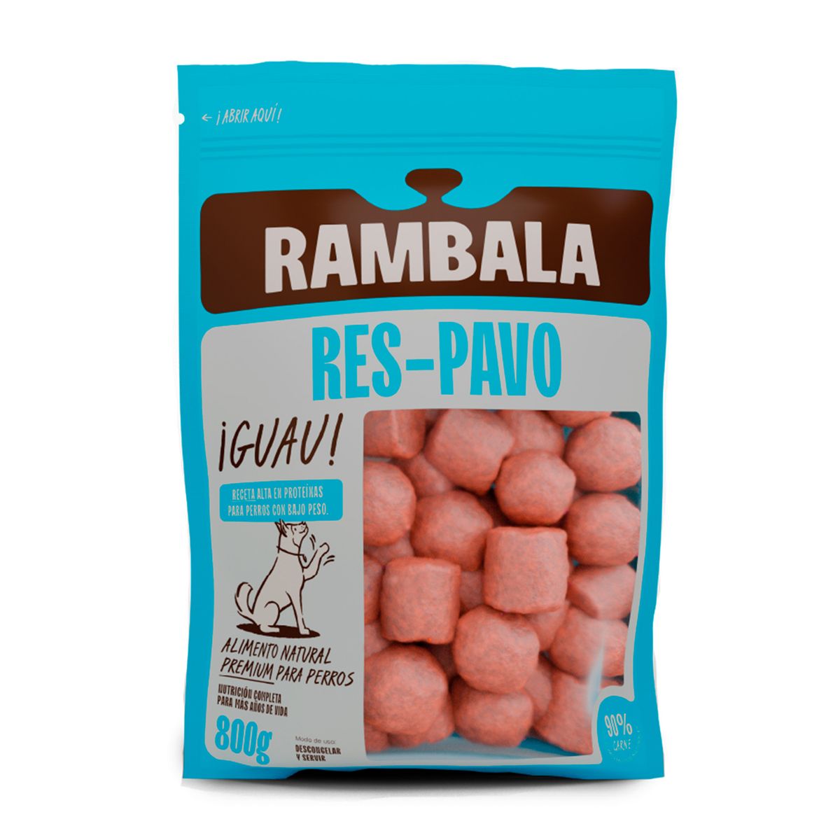 RAMBALA - Alimento Congelado para Perro Res Pavo Rambala Doypack 800 g