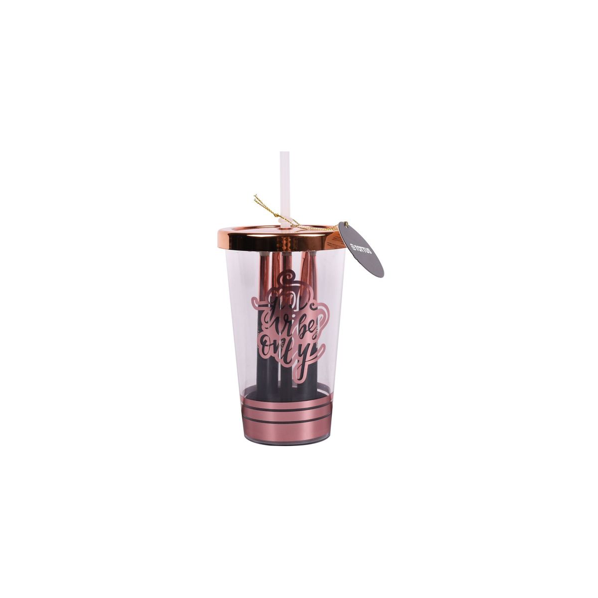 TOTTUS - Set de 5 Brochas de Maquillaje Tottus con Vaso