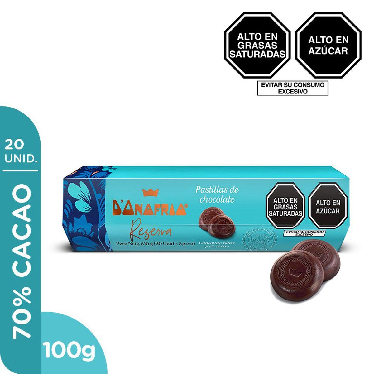 DONOFRIO - PASTILLA CHOC DONOFRIO RESERV BITT 70CACAO 5GX20