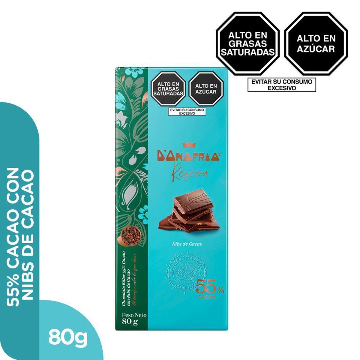 DONOFRIO - CHOCOL DONOFRIO RESERVA BITTER 55 NIBS CACAO 80G