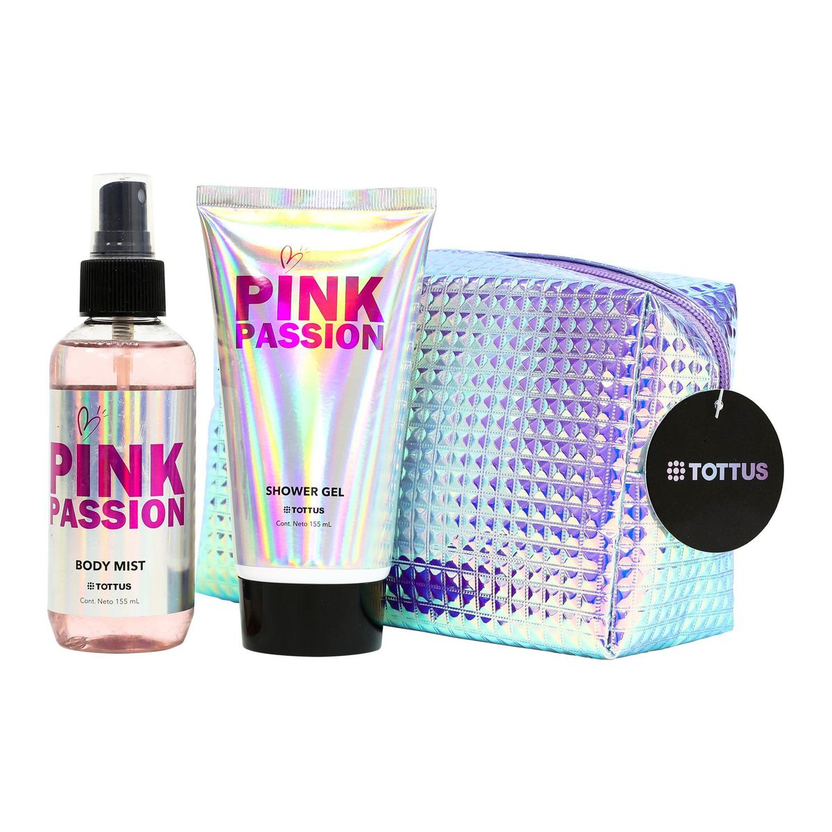 TOTTUS - Set Navideño Holográfico Tottus Body Mist 150 mL + Shower Gel 155 mL + Neceser