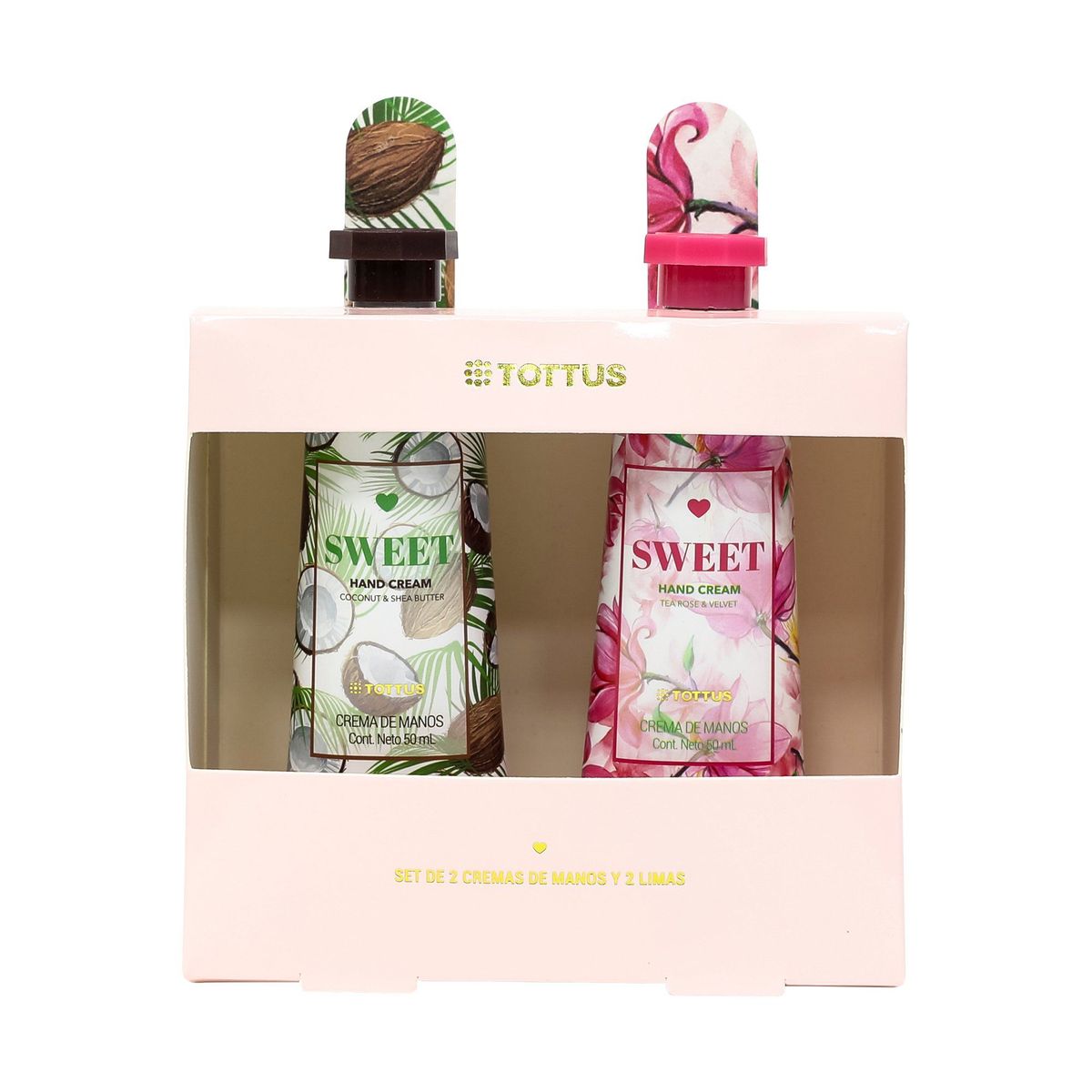 TOTTUS - Set Navideño Cuidado de Uñas Tottus 2 Cremas 50 mL + 2 Limas