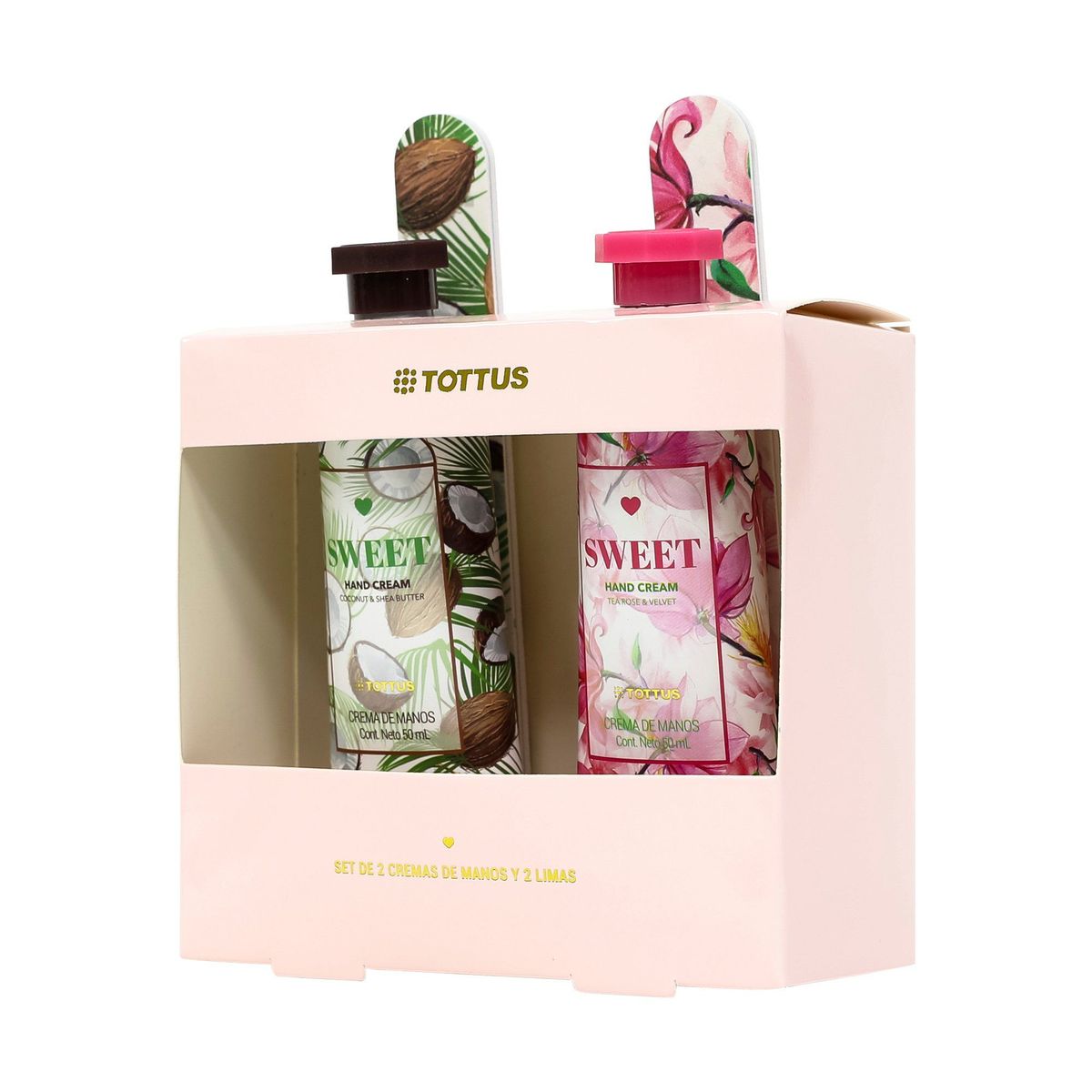 TOTTUS - Set Navideño Cuidado de Uñas Tottus 2 Cremas 50 mL + 2 Limas