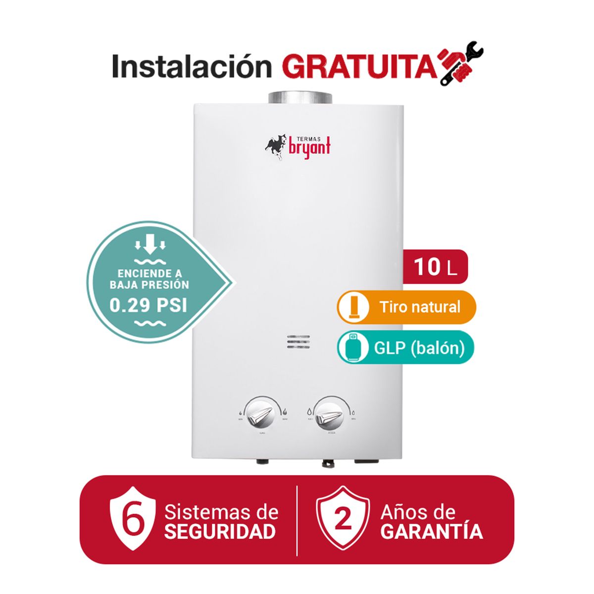 BRYANT - Terma a Gas 10 L Bryant Glp