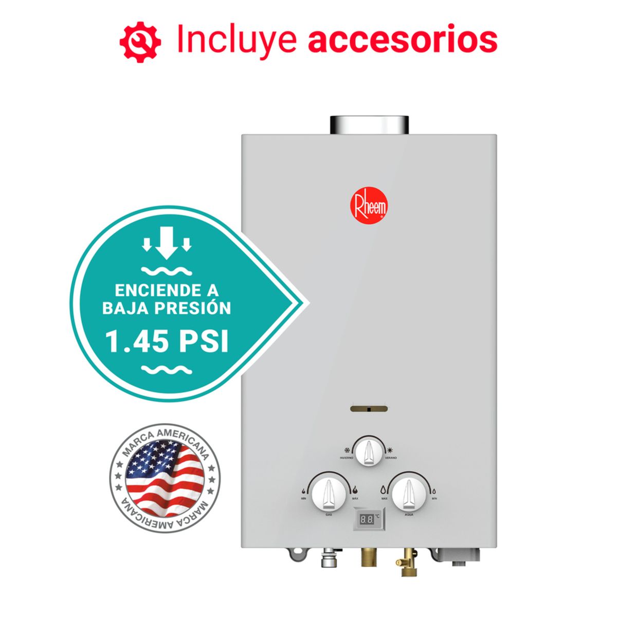 RHEEM - Terma a Gas 10 L Rheem Glp