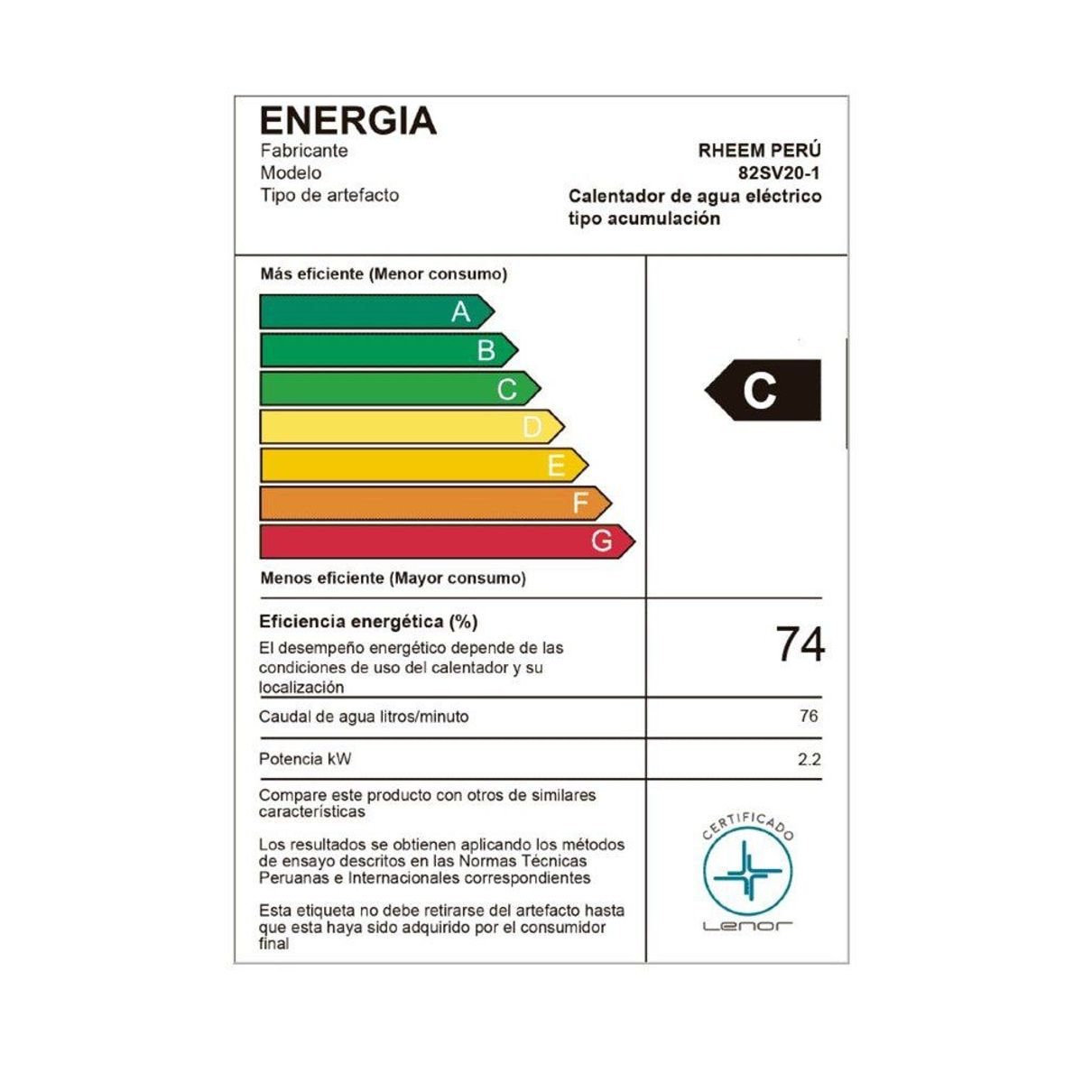 RHEEM - Terma Eléctrica 76 L Rheem