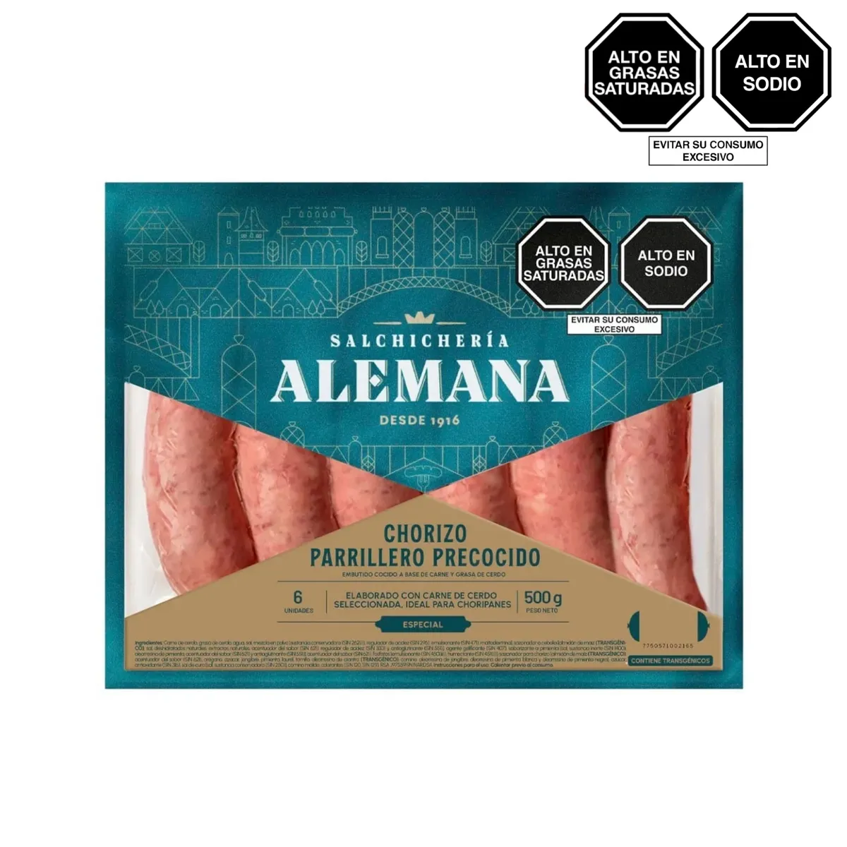 SALCHICHERIA ALEMANA - Chorizo Parrillero Salchichería Alemana Empaque 500 g