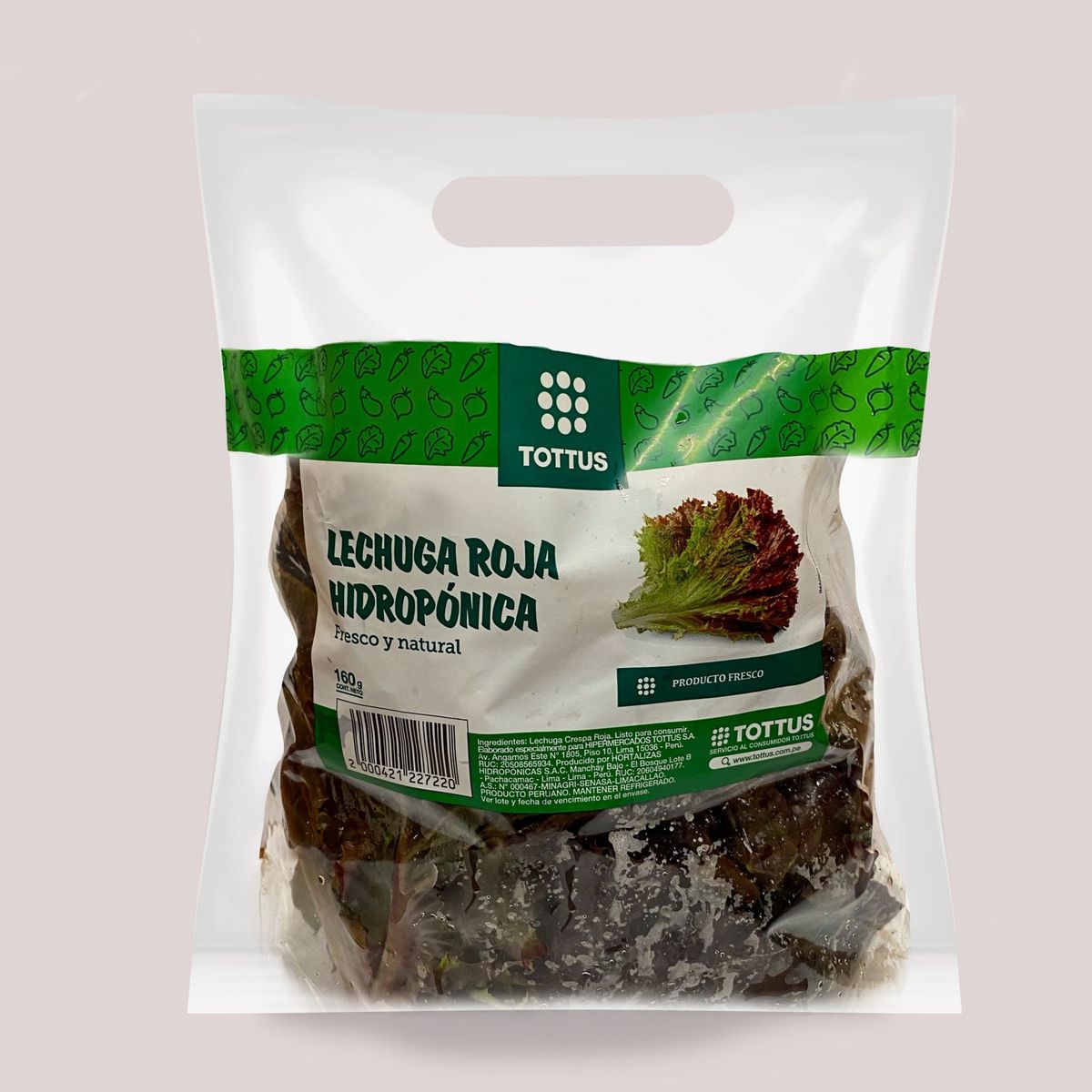 TOTTUS VERDURAS - Lechuga Crespa Roja Hidropónica Tottus