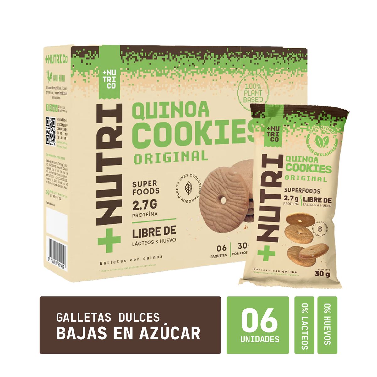 NUTRISHAKE ANDINO - Galletas Nutri Co Quinua Originales Caja 6 Und