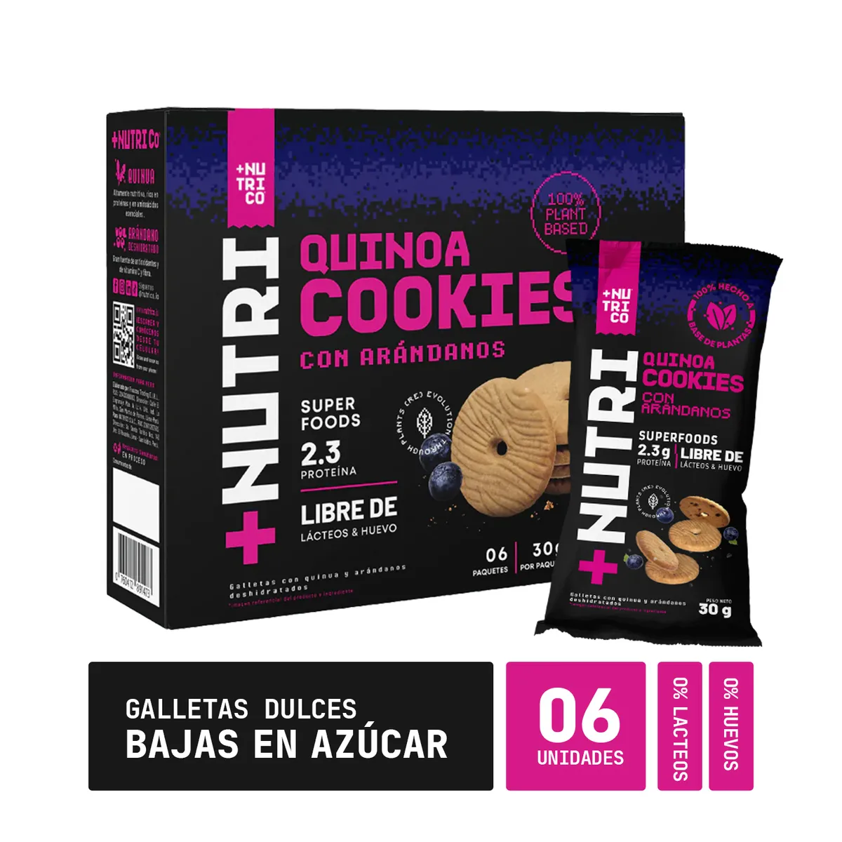 NUTRISHAKE ANDINO - Galletas Nutri Co Quinua y Arándanos Caja 6 Und