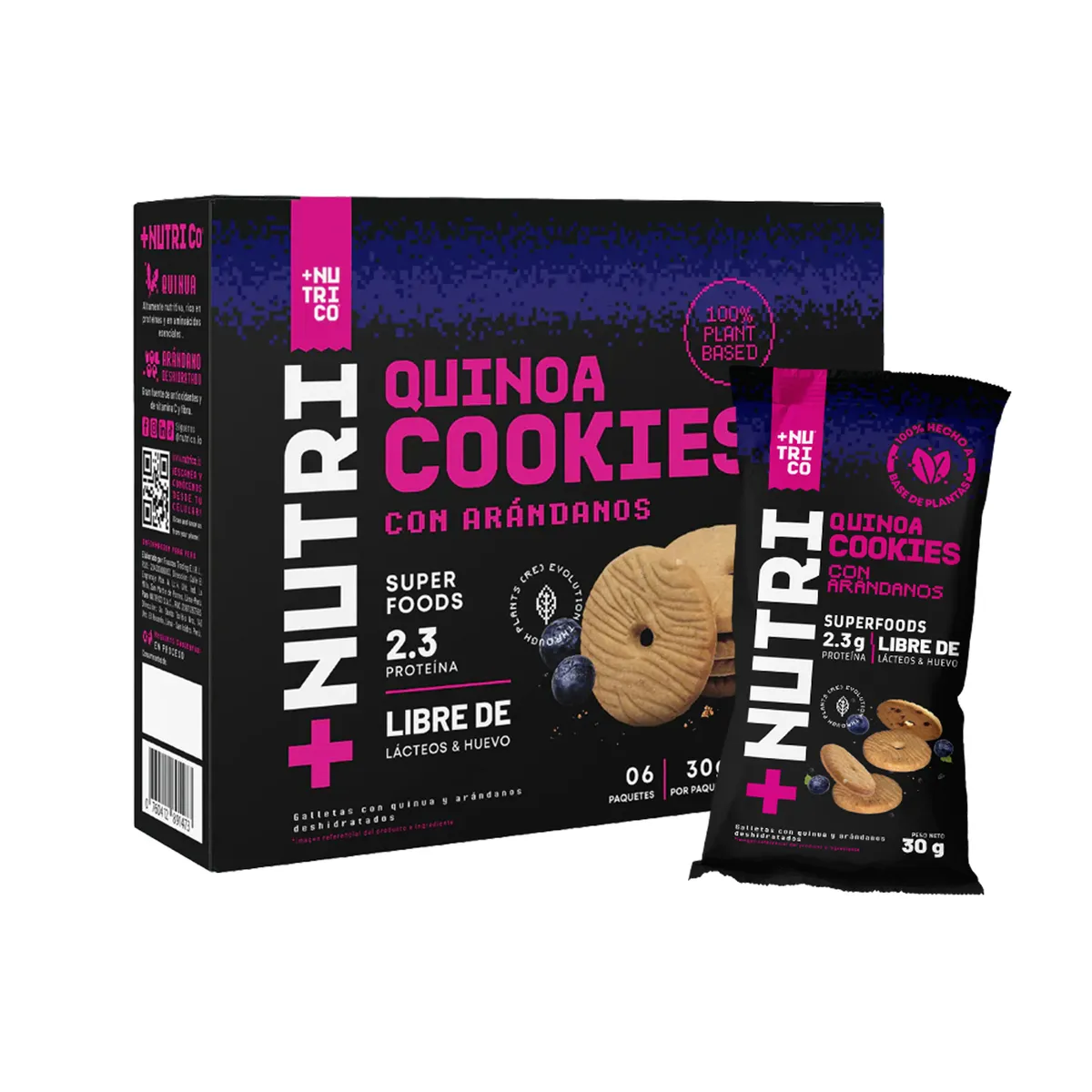 NUTRISHAKE ANDINO - Galletas Nutri Co Quinua y Arándanos Caja 6 Und
