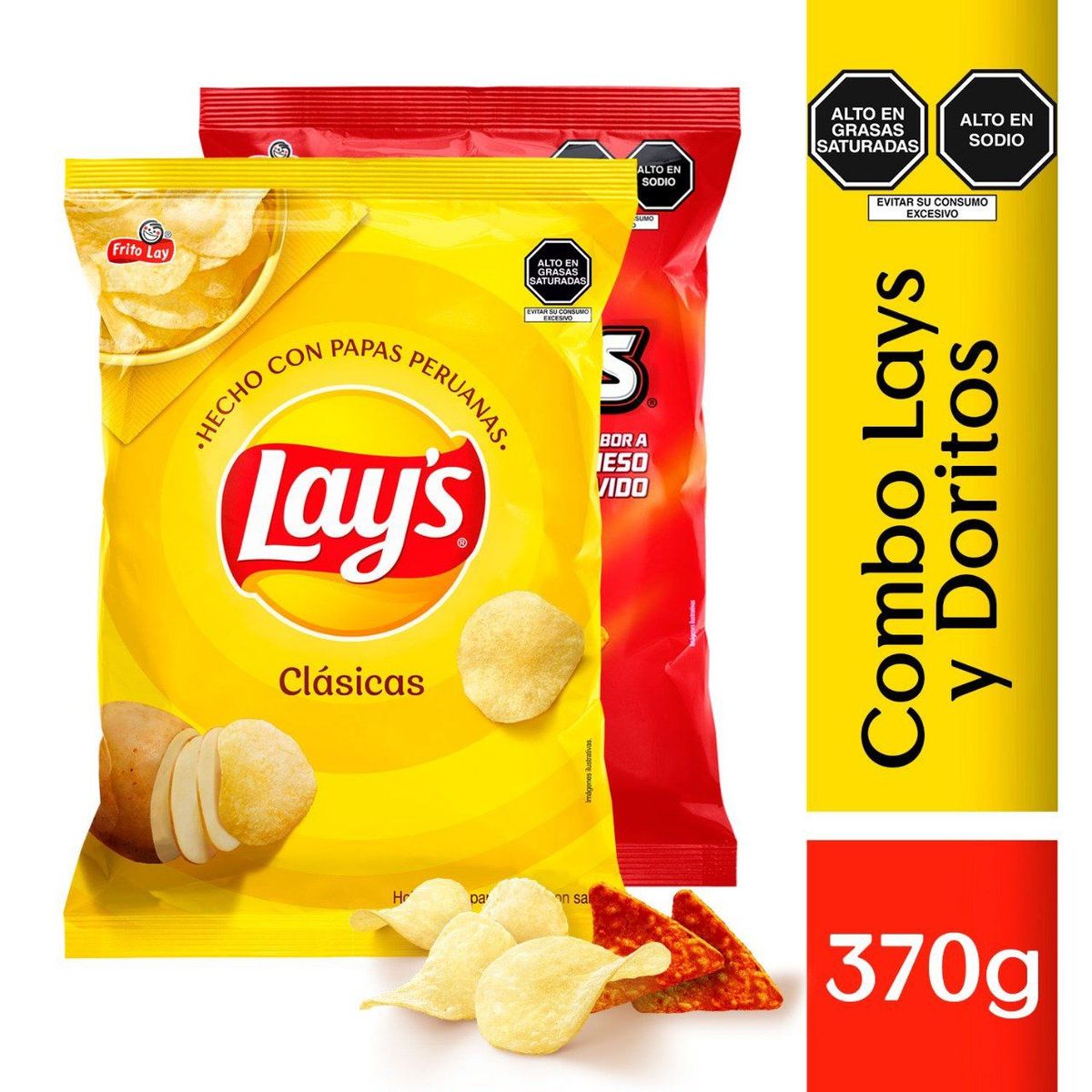 LAYS - Pack de Papas Lays 160 g y Doritos 210 g