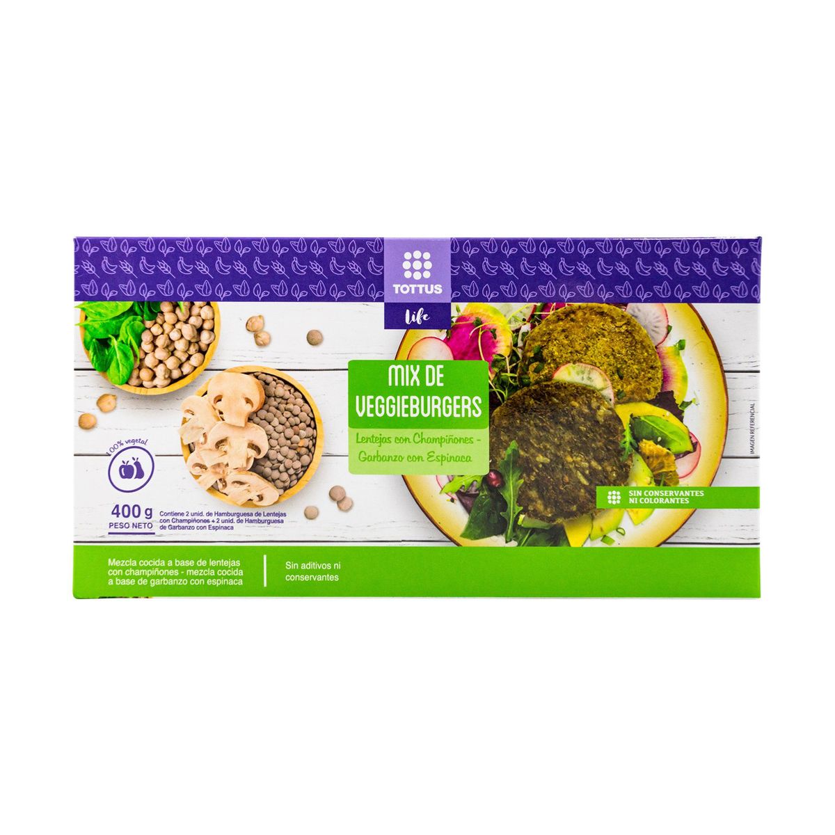 TOTTUS LIFE - Mix Veggieburguers Tottus Life Caja 400 g