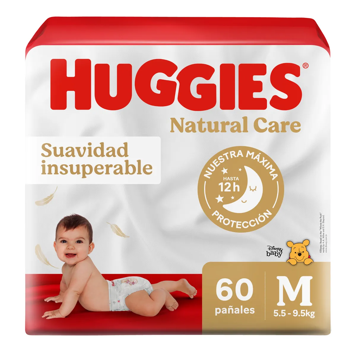HUGGIES - Pañales Huggies Natural Care Talla M Empaque 60 Und