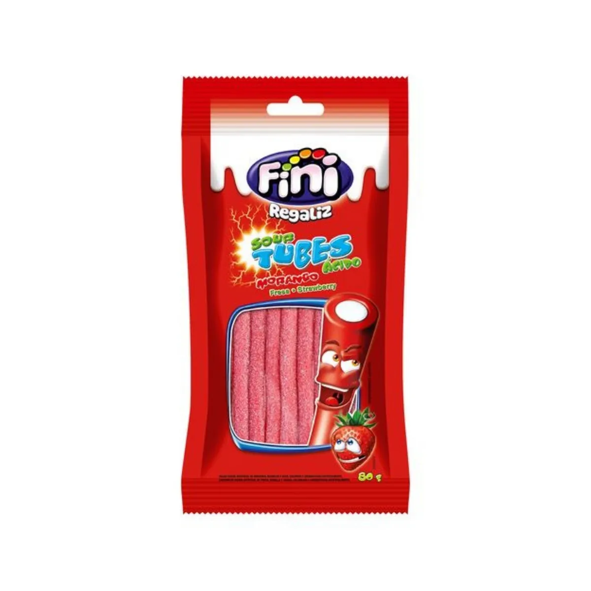 FINI - Regaliz Ácido Fini Fresa Bolsa 80 g