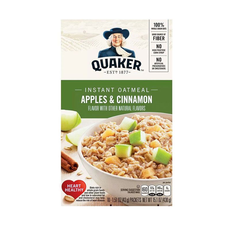 QUAKER - Avena Instantánea Quaker Oatmeal Apple Cinnamon 10 Ct