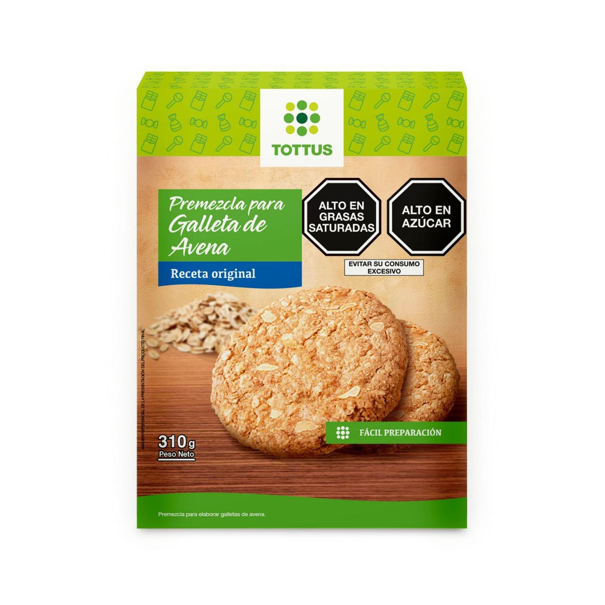 TOTTUS - Premezcla Tottus Galletas de Avena Caja 310 g