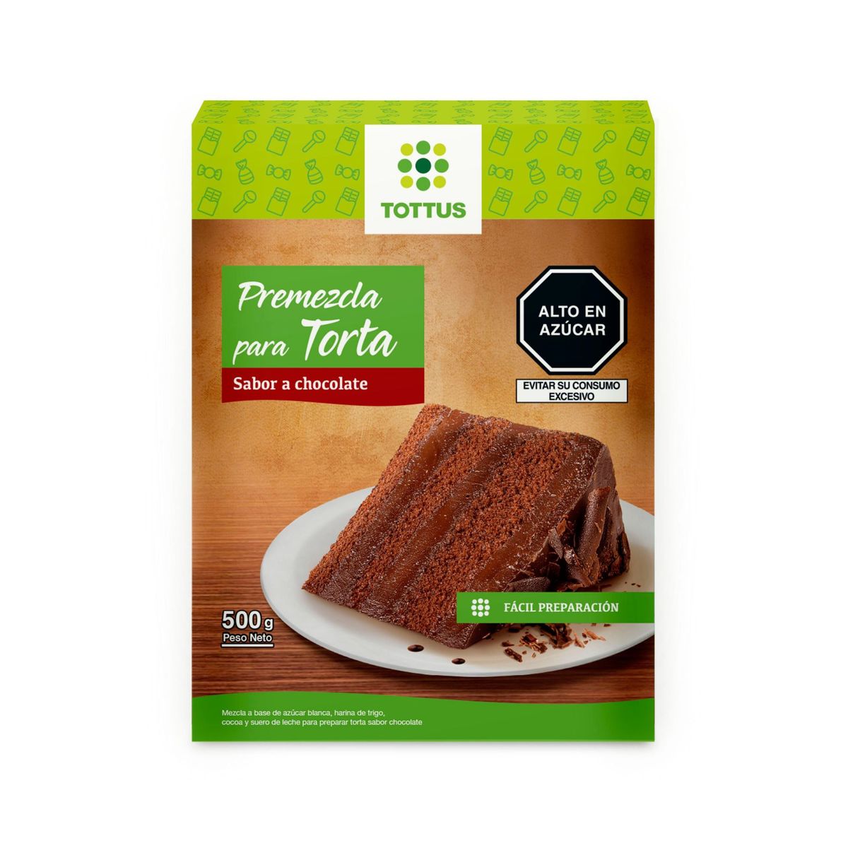 TOTTUS - Premezcla Tottus Torta Chocolate Caja 500 g