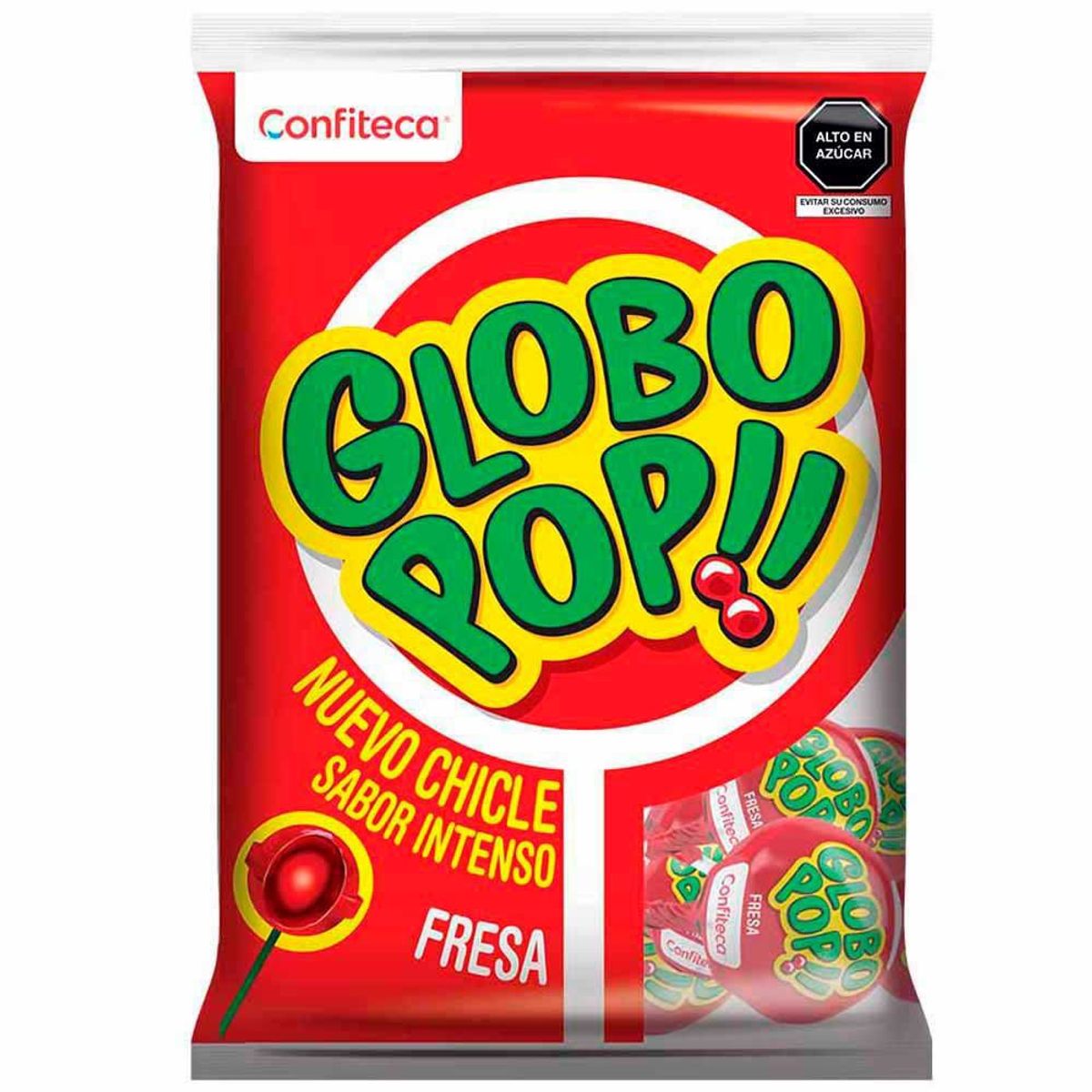 GLOBO POP - Chupetin Globo Pop Renovado Fresa Bolsa 432 g