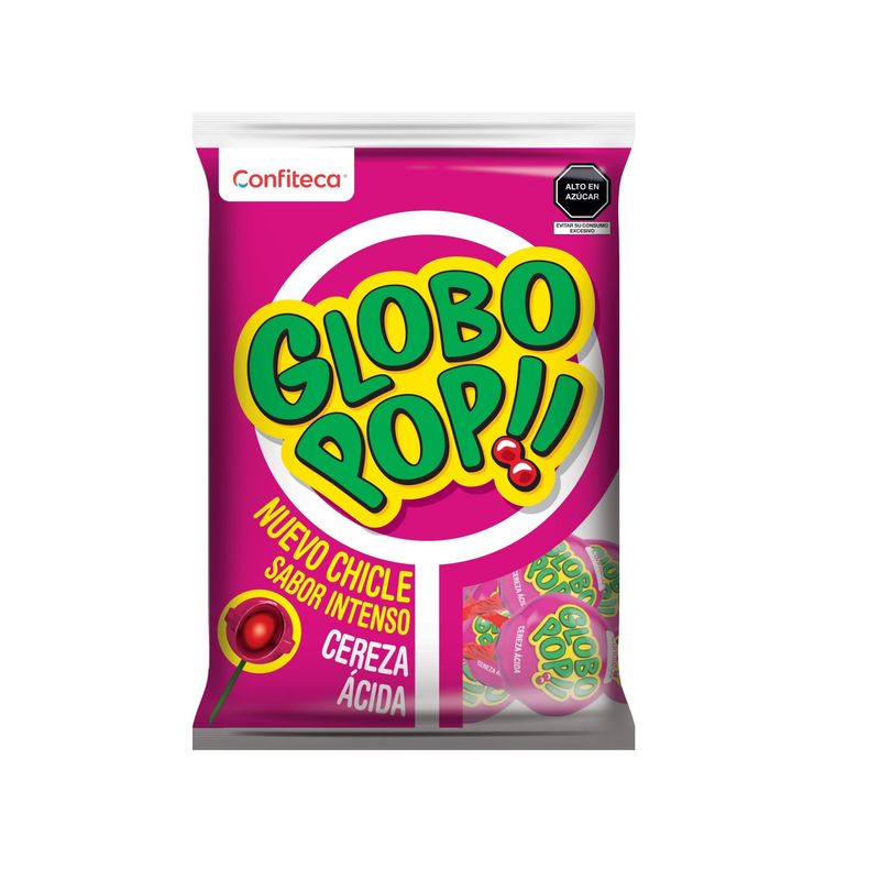 GLOBO POP - Chupetin Globo Pop Renovado Cereza Ácida Bolsa 432 g