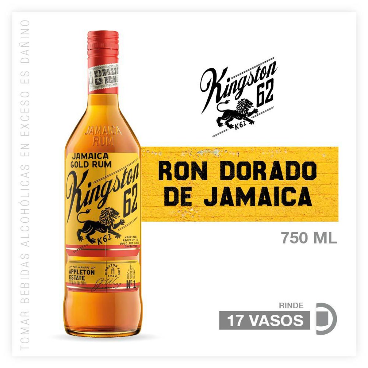 KINGSTON 62 - Ron Kingston 62 Gold Botella 750 mL