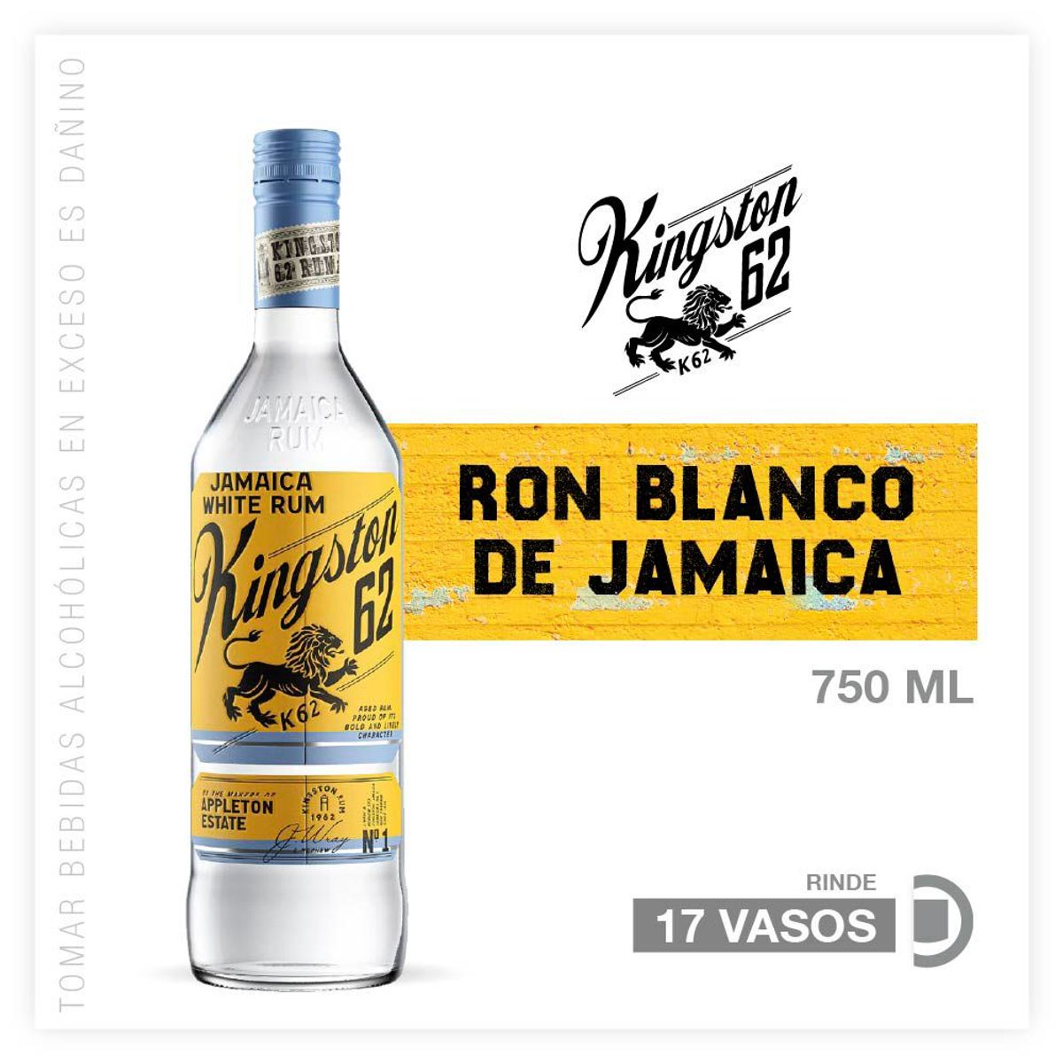 KINGSTON 62 - Ron Kingston 62 White Botella 750 mL