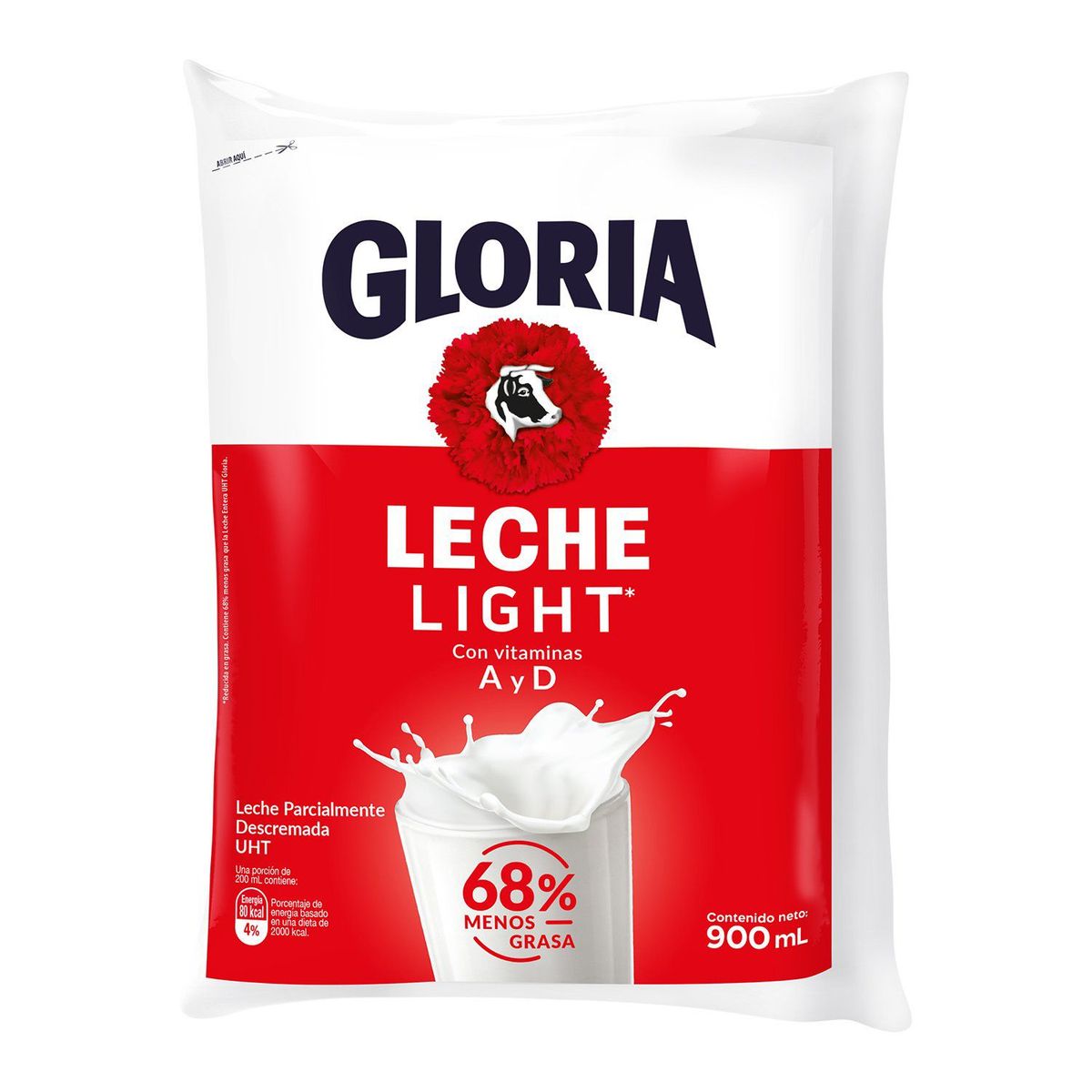 GLORIA - Leche UHT Gloria Light Bolsa 900 mL