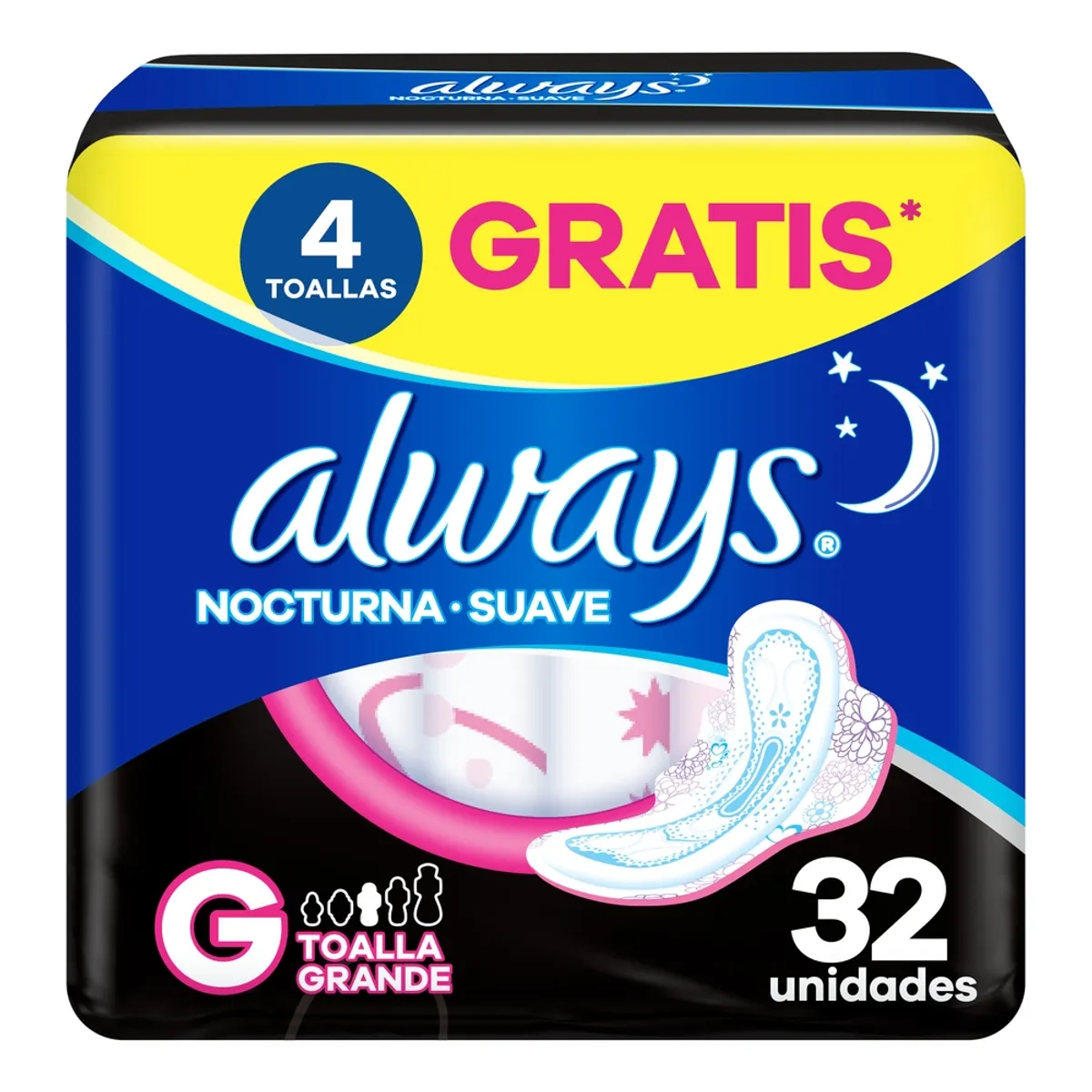 ALWAYS - Toallas Higiénicas Always Nocturna Suave Empaque 32 Und