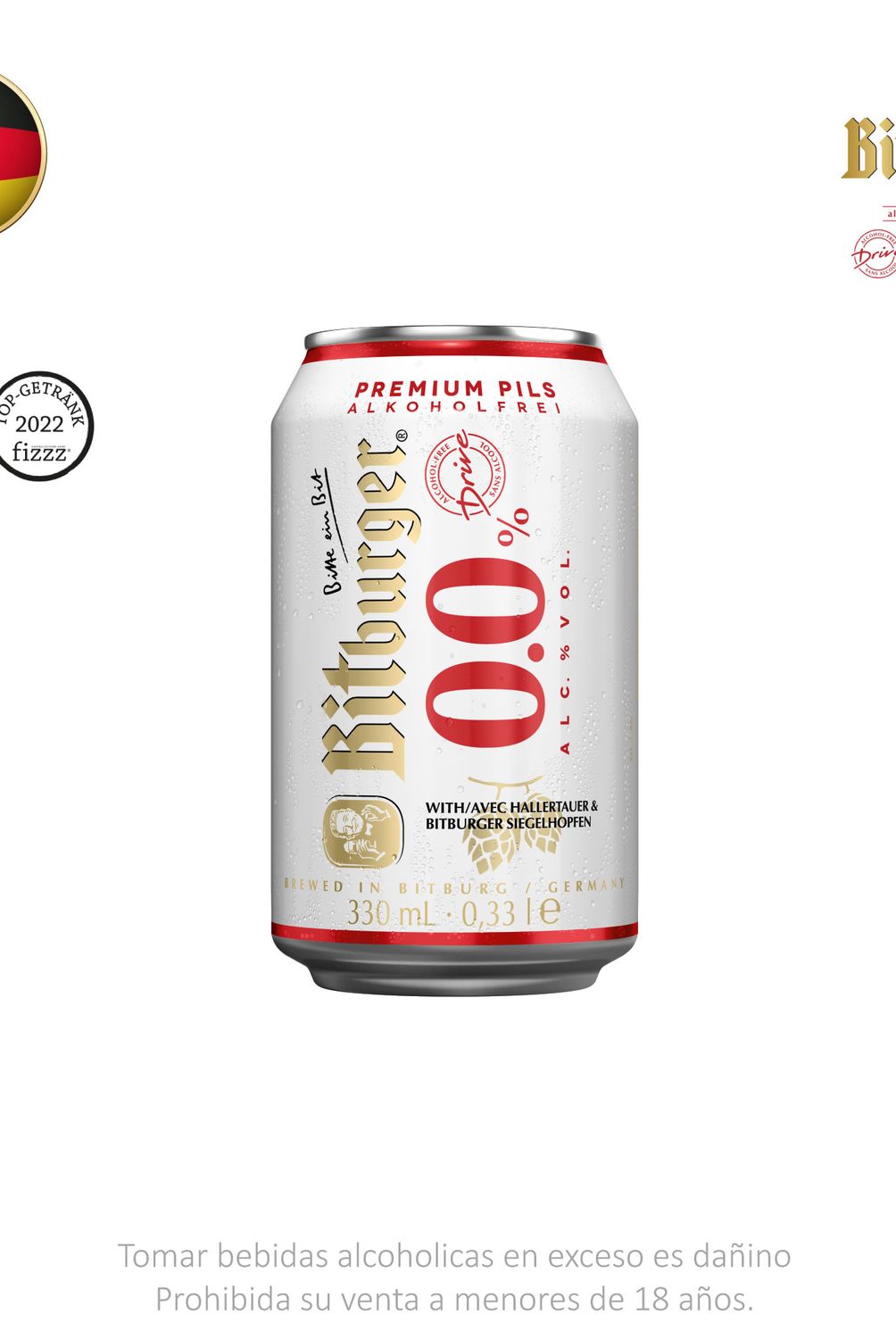 BITBURGER - Cerveza Bitburger Sin Alcohol Drive Bit Lata 330 mL