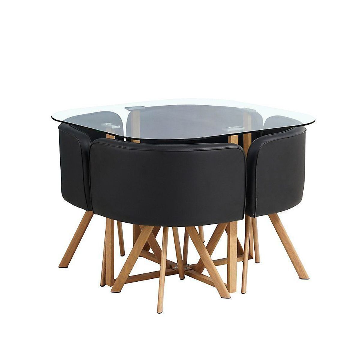 CASA JOVEN - Juego de Comedor Vidrio 4P Verona