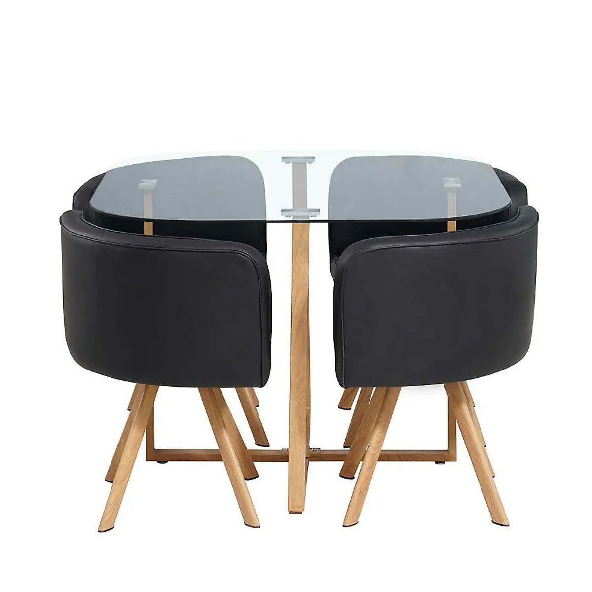 CASA JOVEN - Juego de Comedor Vidrio 4P Verona