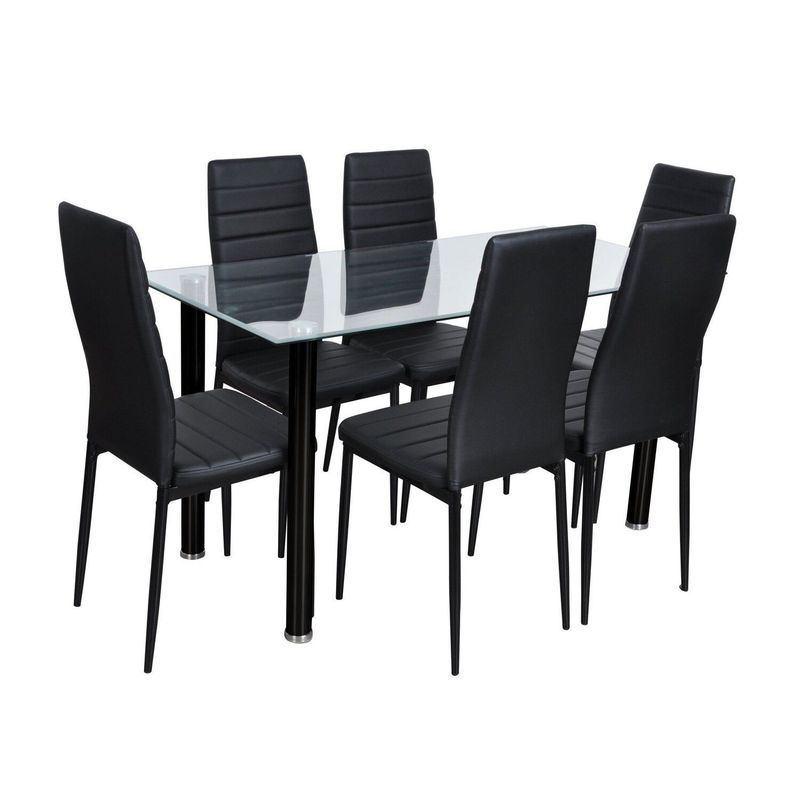 Juego de Comedor Capri 6 Sillas + Mesa de Vidrio
