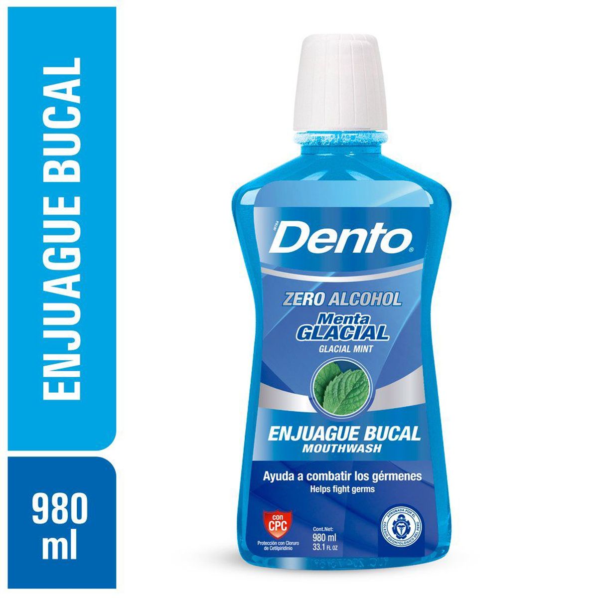 DENTO - Enjuague Bucal Dento Menta Glacial Botella 980 mL