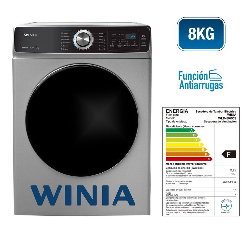 Secadora Eléctrica Secadora De Ropa Winia Kilos LAVADORA SEMIAUTOMÁTICA WINIA DWS-K200AW MAYC Suministros