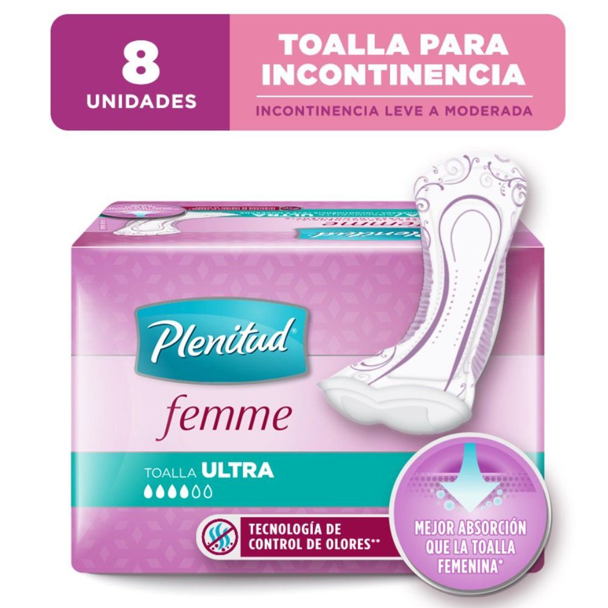 PLENITUD - ROPA INT PLENITUD FEMME INCONTIN MOD P/M BOLX8UND