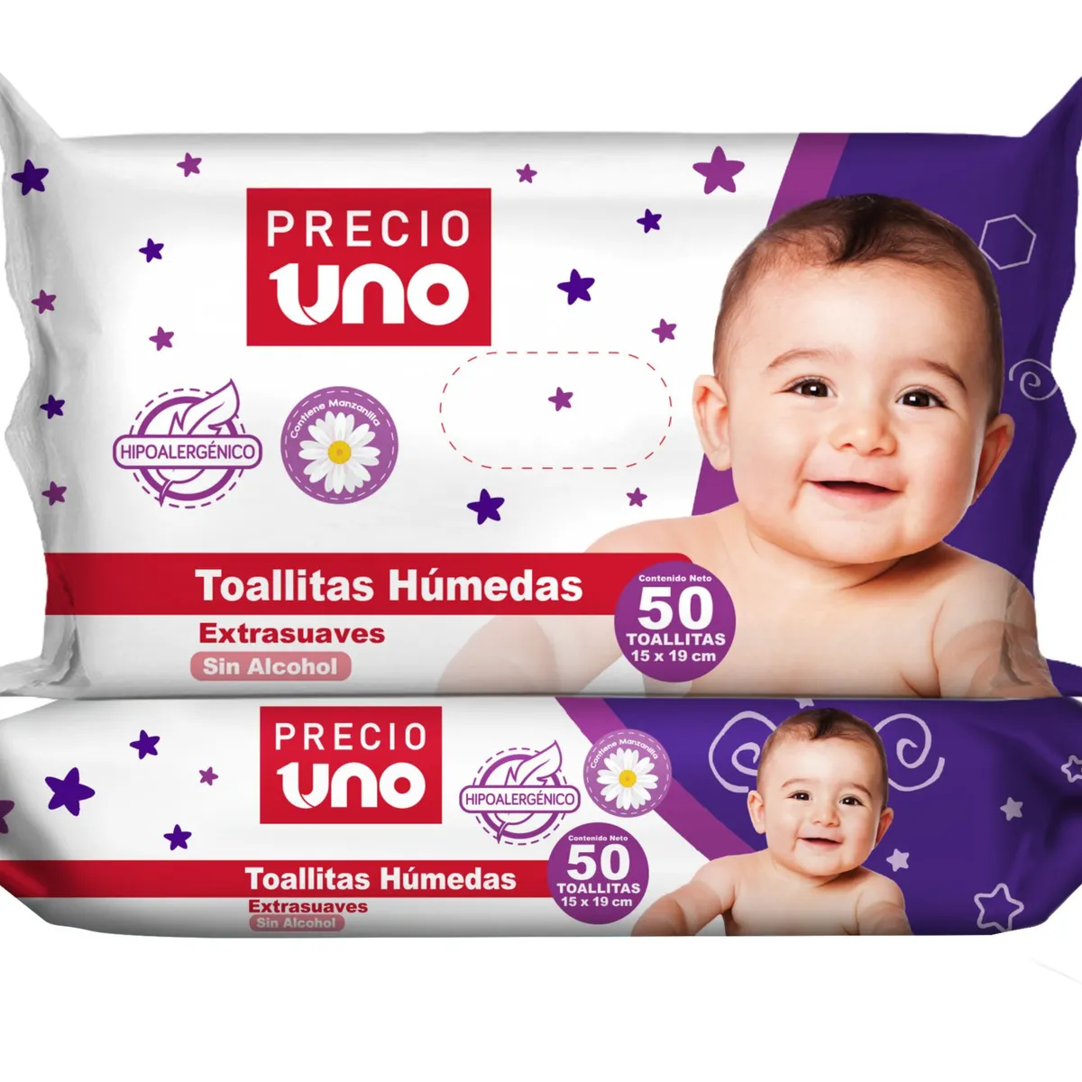 PRECIO UNO - Toallitas Húmedas para Bebé Precio Uno Empaque 50 Und