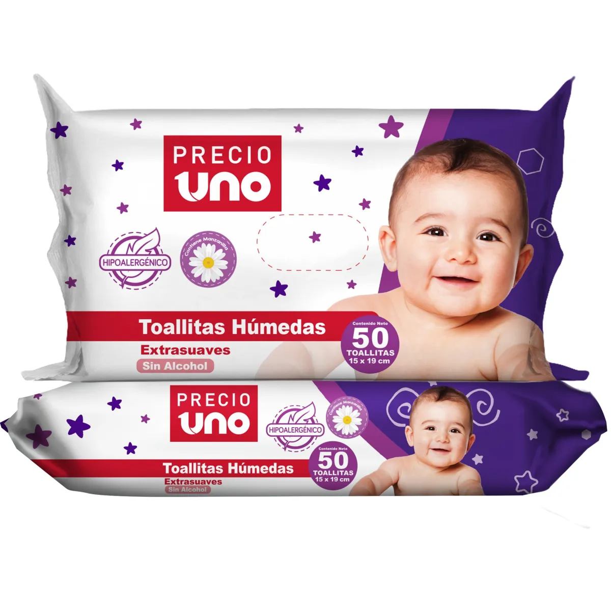 PRECIO UNO - Toallitas Húmedas para Bebé Precio Uno Empaque 50 Und