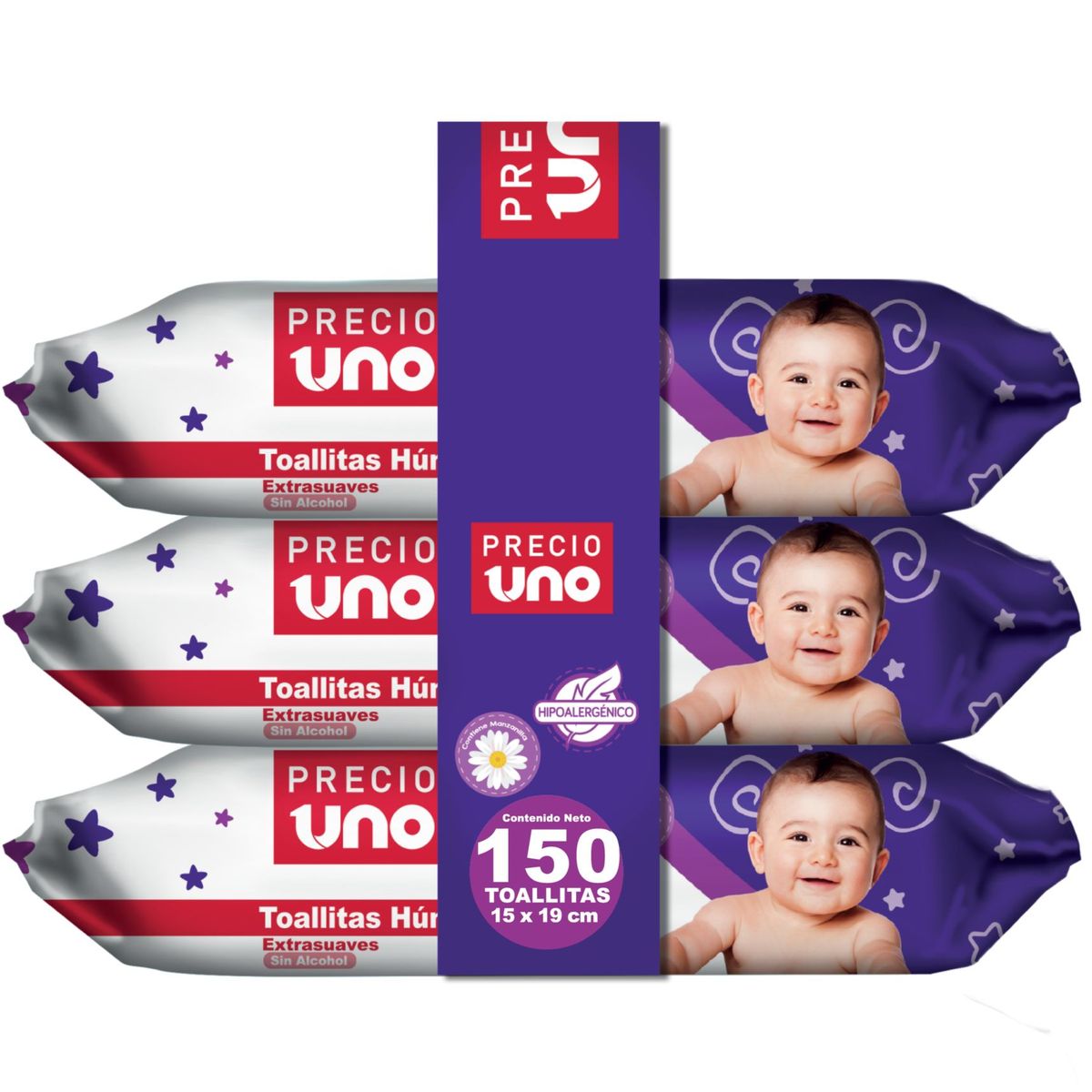 PRECIO UNO - Toallitas Húmedas para Bebé Precio Uno Empaque 150 Und