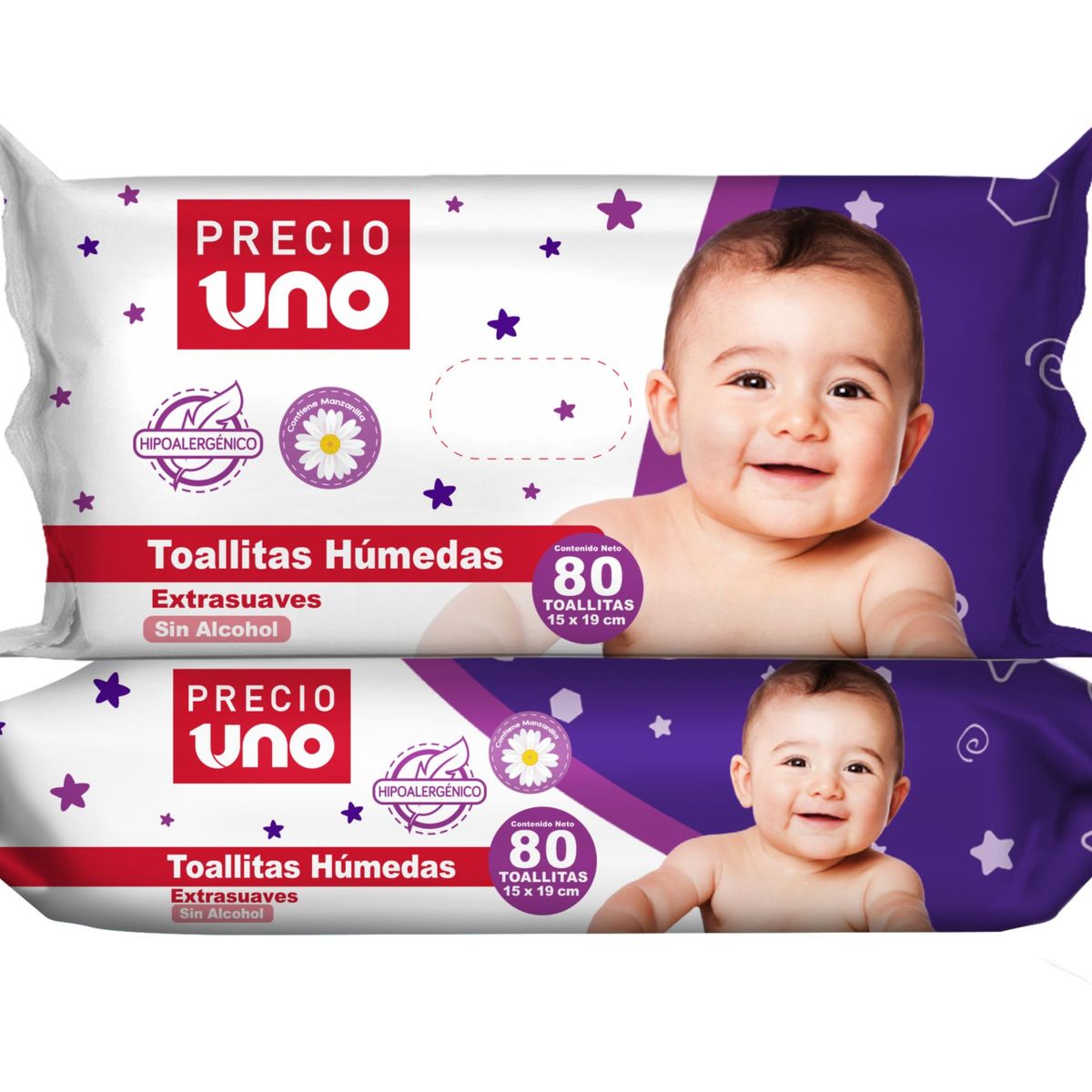 PRECIO UNO - Toallitas Húmedas para Bebé Precio Uno Empaque 80 Und