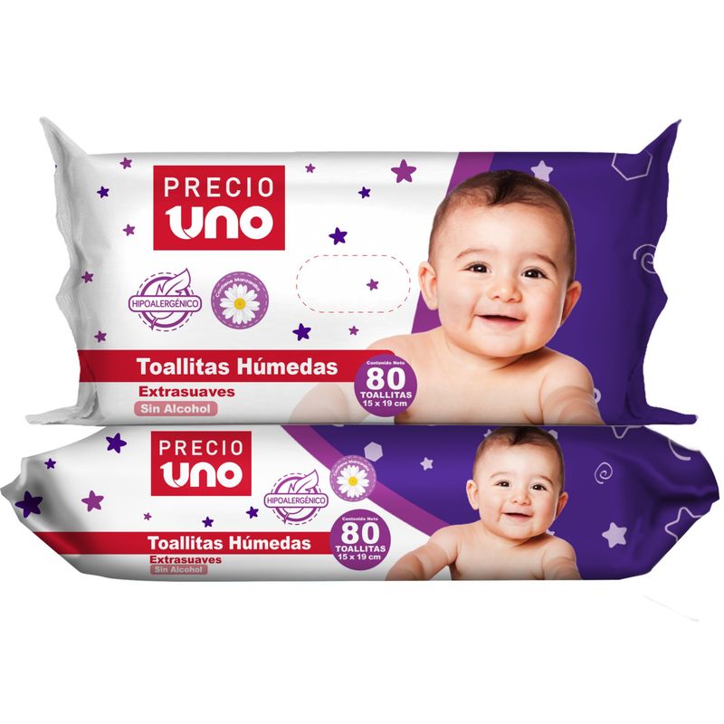 PRECIO UNO - Toallitas Húmedas Precio Uno 80 Unidades